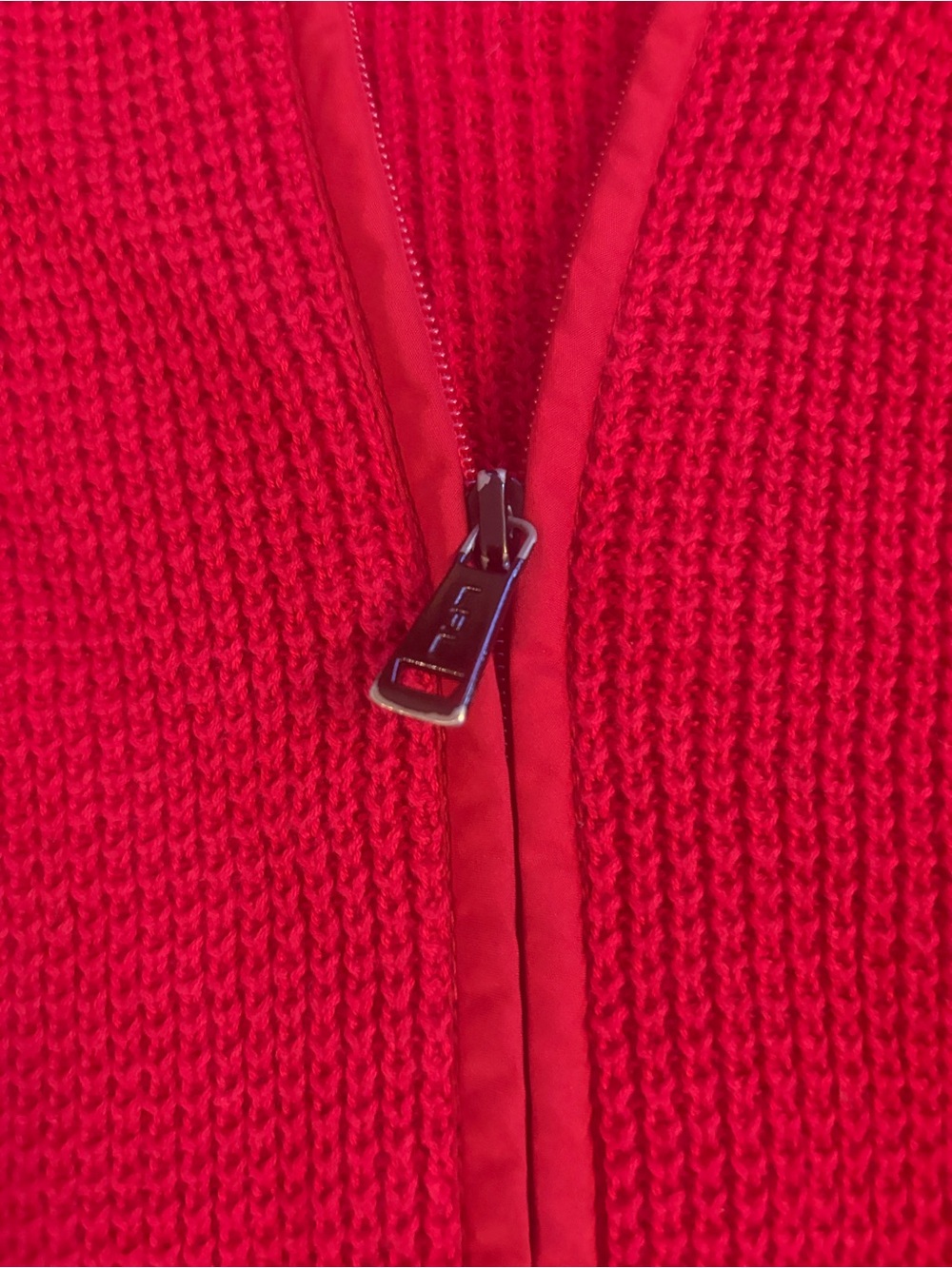 Ralph Lauren Red Full-Zip Knit Sweater - Picture 5 of 6